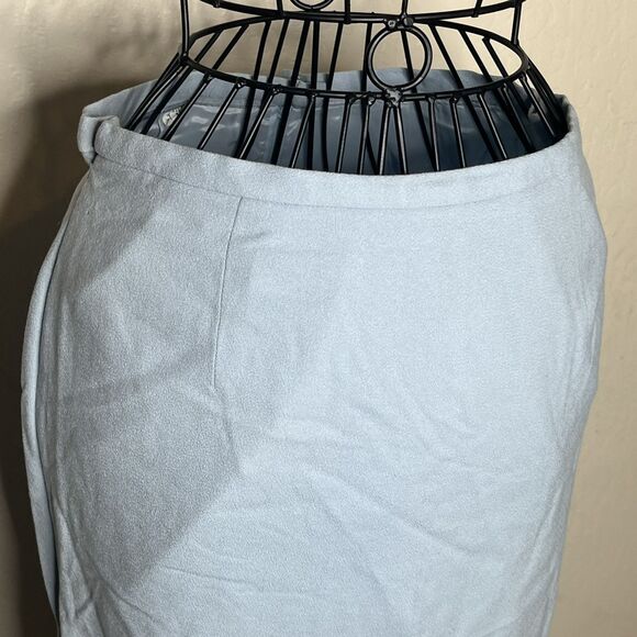 BICCI Florine Wachter Blue Wool Mink Collar  Skirt Suit Womens Size 14 ALTERED - Picture 14 of 16